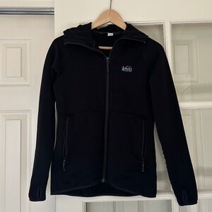 REI Black Zip-up with Hood, sz Small
